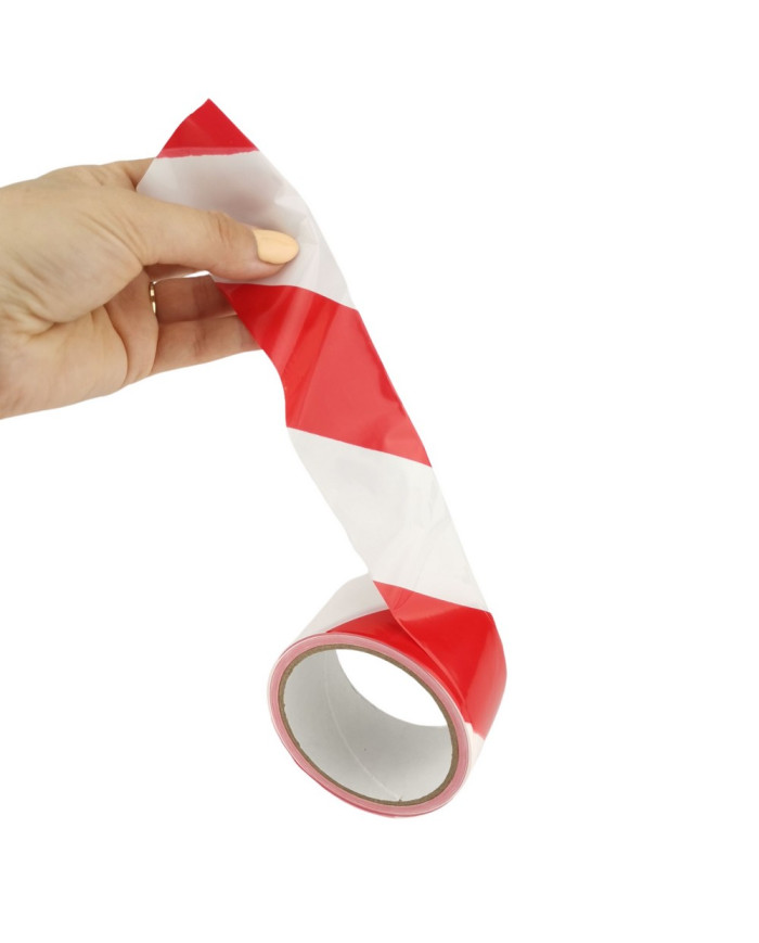 Taśma ostrzegawcza IH 48mm x 50m nieklejąca biało-czerwona