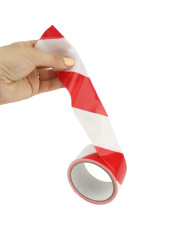Taśma ostrzegawcza IH 48mm x 50m nieklejąca biało-czerwona