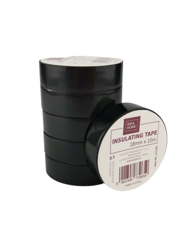 Taśma izolacyjna IH 18mm x 10m 6szt – czarna, klejąca