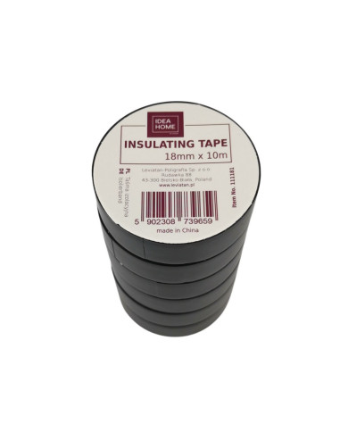 Taśma izolacyjna IH 18mm x 10m 6szt – czarna, klejąca