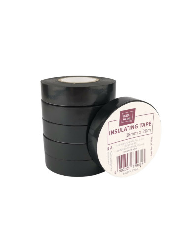Taśma izolacyjna IH 18mm x 20m 6szt - czarna, klejąca