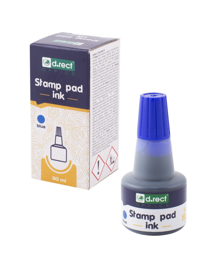 Tusz D.Rect niebieski 30ml 12szt do stempli wodny