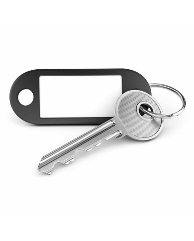 Zawieszka do kluczy D.RECT czarna 10 sztuk - biurowemax.pl