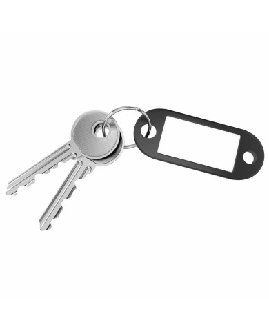 Zawieszka do kluczy D.RECT czarna 10 sztuk - biurowemax.pl