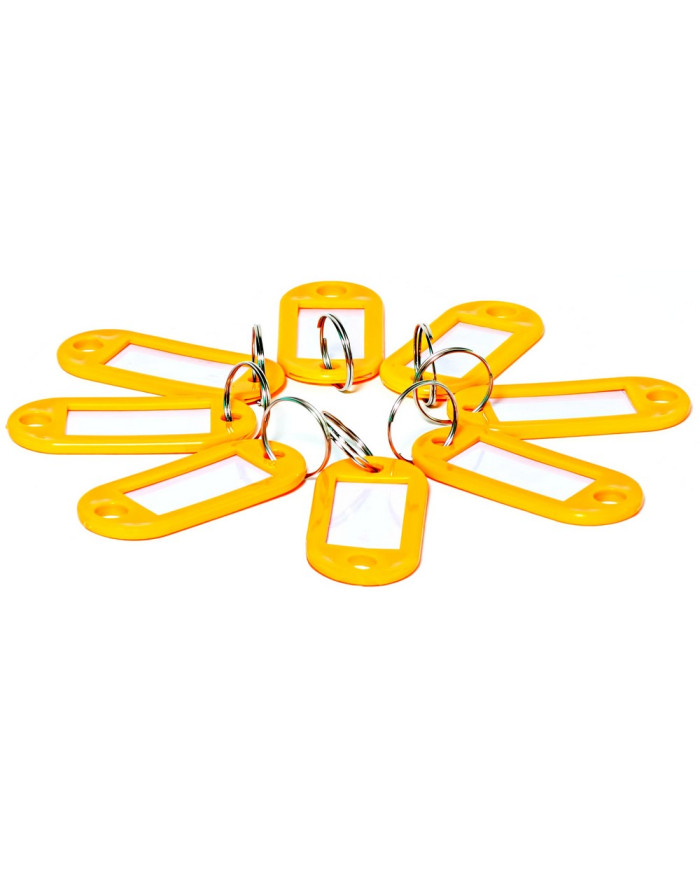 Zawieszka do kluczy D.RECT żółta 10 szt - biurowemax.pl