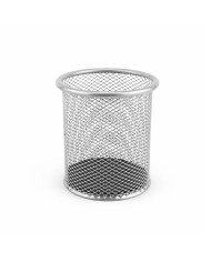 Kubek na długopisy metalowy srebrny 98mm - biurowemax.pl