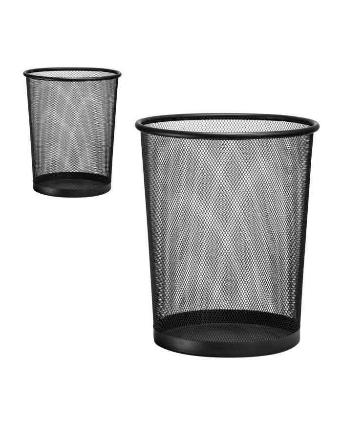Kosz metalowy czarny 19L, 2 sztuki – biurowemax.pl