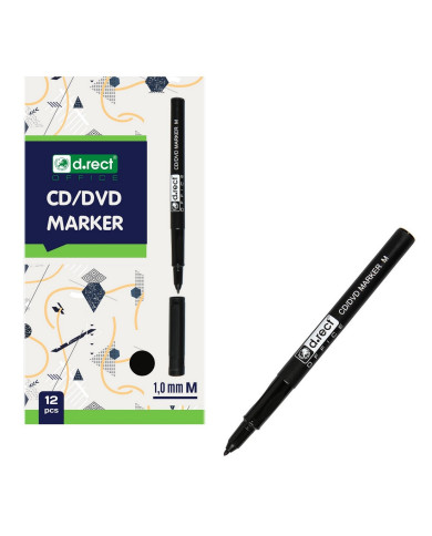 MARKER D.RECT CD 1,0 M CZARNY 12szt
