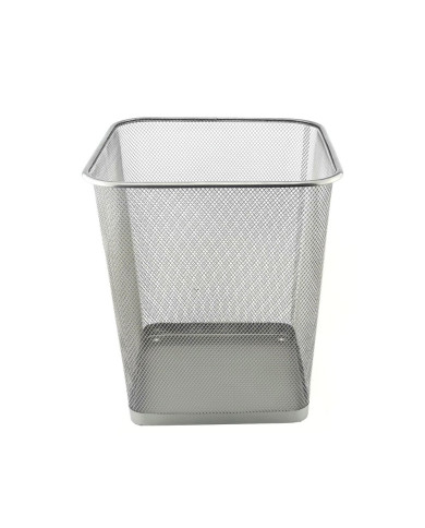 Kosz D.Rect Siatka Kwadrat Srebrny 18L - metalowy kosz biurowy
