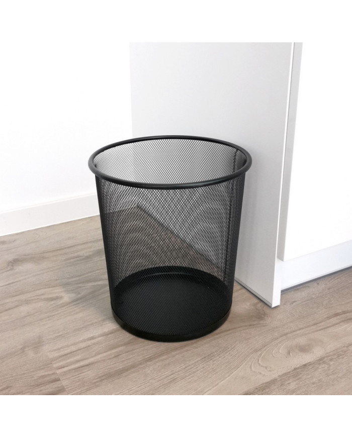 Kosz siatka czarny 12L - metalowy kosz na odpady