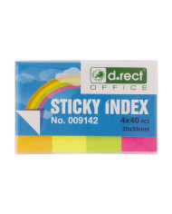 ZAKŁADKI INDEKSUJĄCE PAPIEROWE 20x50mm 4x40szt KARTONIK 24szt