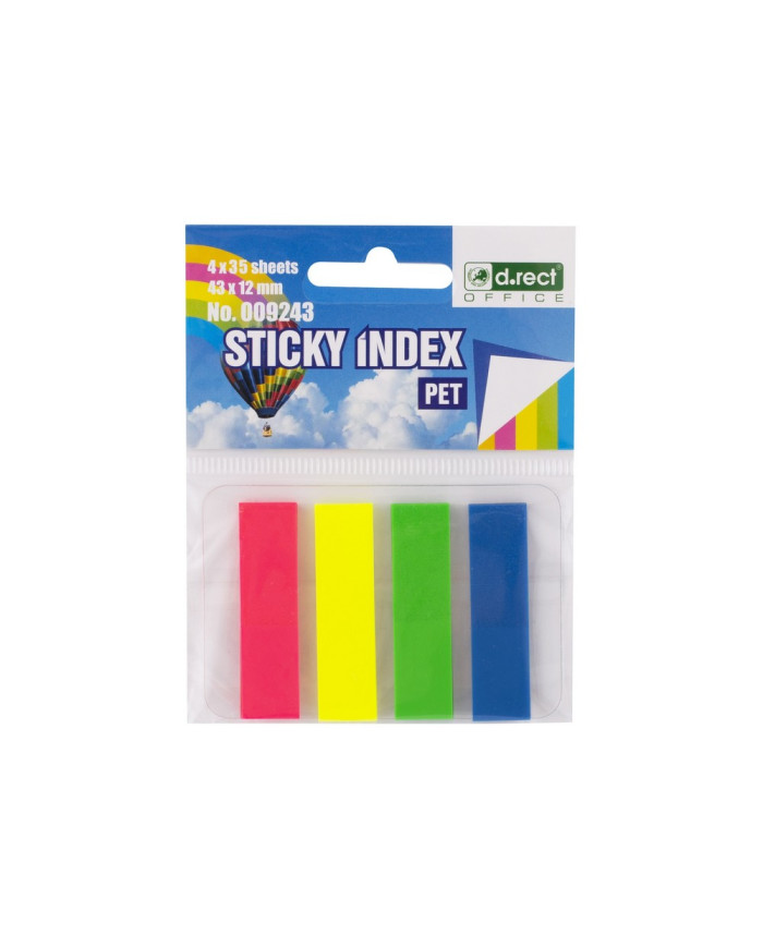 ZAKŁADKI INDEKSUJĄCE PET 43x12mm 35 szt a'4 ECO 30szt