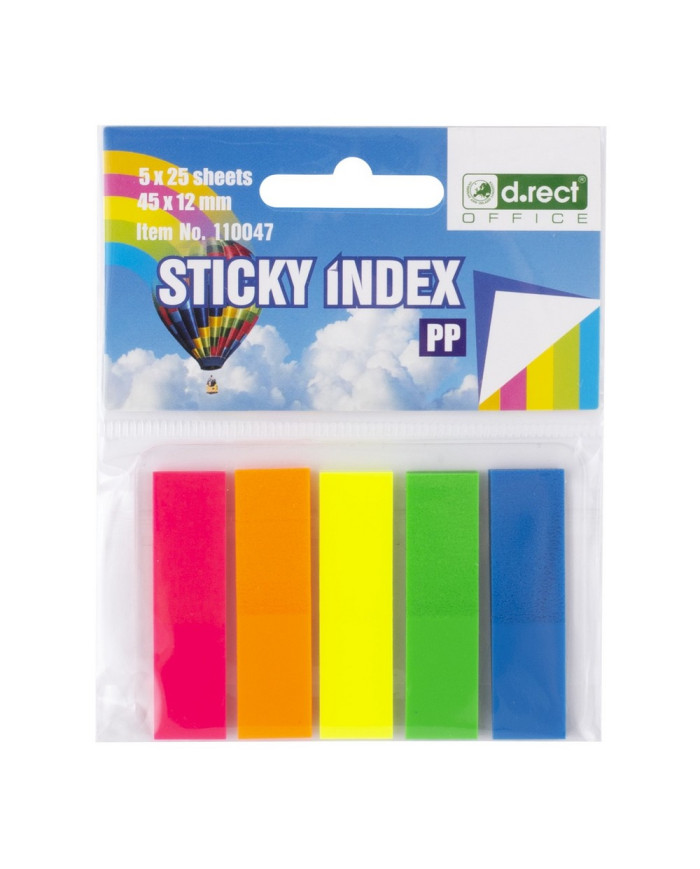 ZAKŁADKI INDEKSUJĄCE PP 45x12mm 5x25szt 30szt