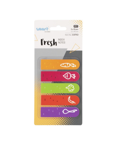 ZAKŁADKI INDEKSUJĄCE SMART PET FRESH 12x45mm 5x25szt WEGE