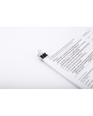 Klipsy binder 19 mm czarne 12 szt | Klipsy do dokumentów biuro szkoła