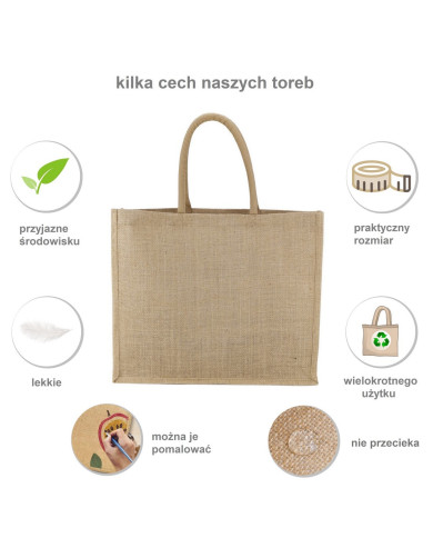 Torba jutowa laminowana Leviatan - eko i pojemna