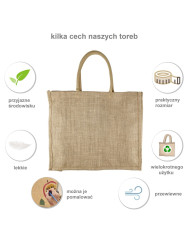 Torba jutowa Leviatan eko na zakupy 42x36x15 cm