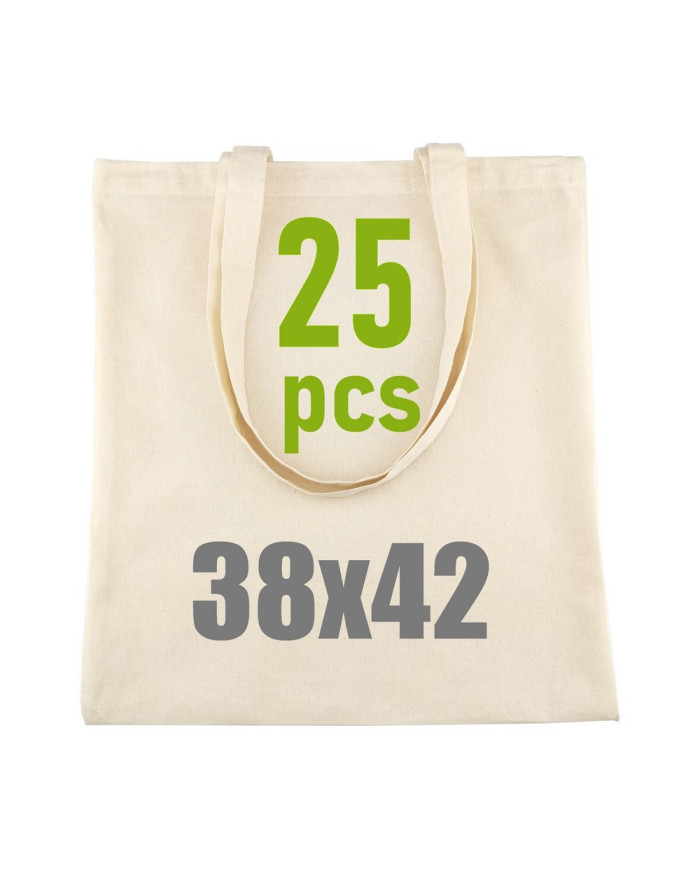 Torba bawełniana 140g 380x420 z uszami naturalna 25szt