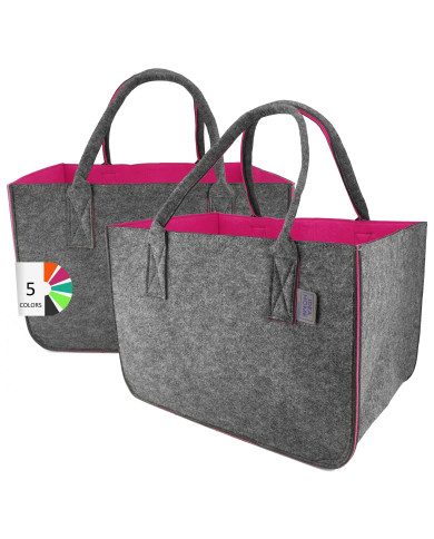 Torba filcowa Leviatan 2 szt. szaro-różowa 30l