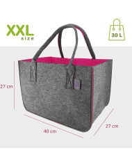 Torba filcowa Leviatan 2 szt. szaro-różowa 30l