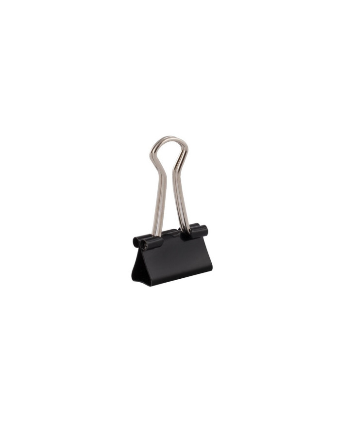 Klipsy binder 19 mm czarne 12 szt | Klipsy do dokumentów biuro szkoła