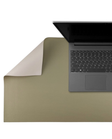 Mata skórzana Smart 80x40 cm dwustronna beżowa i oliwkowa