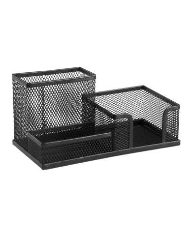 Przybornik na biurko metalowy 205x103x98 mm czarny