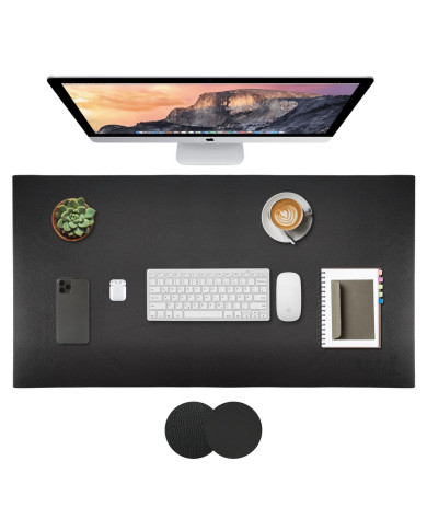 Mata skórzana Smart 80x40 cm dwustronna czarna