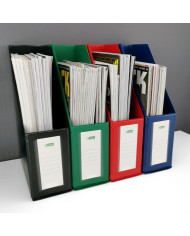 Pojemnik na czasopisma A4 PVC czarny 90 mm - biurowemax.pl