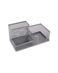 Przybornik na biurko siatka 205x103x98mm srebrny