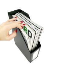 Pojemnik na czasopisma A4 PVC czarny 90 mm - biurowemax.pl