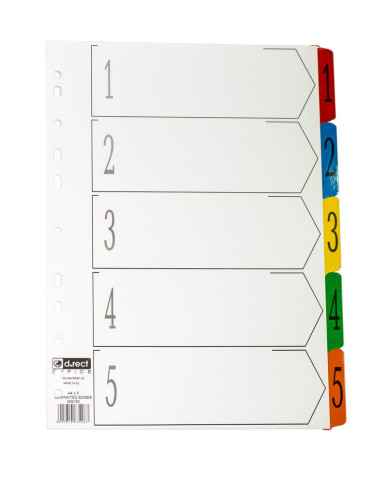 Przekładki kartonowe laminowane 1-5 A4 do segregatorów