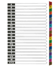 Przekładki kartonowe laminowane A-Z do segregatorów A4