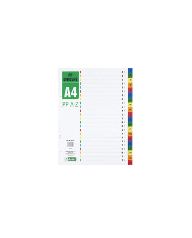 Przekładki PP A4 z kolorowymi indeksami A-Z, 20 szt.