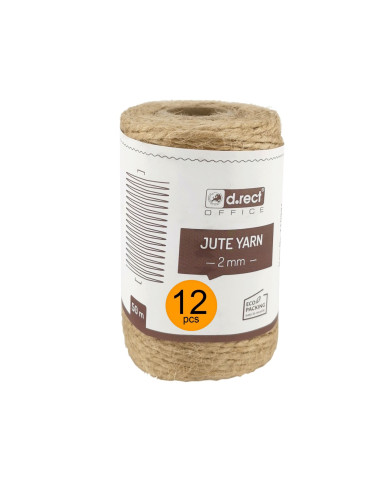 Sznurek jutowy 2mm 50m na szpuli - 12 sztuk