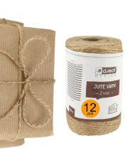 Sznurek jutowy 2mm 50m na szpuli - 12 sztuk