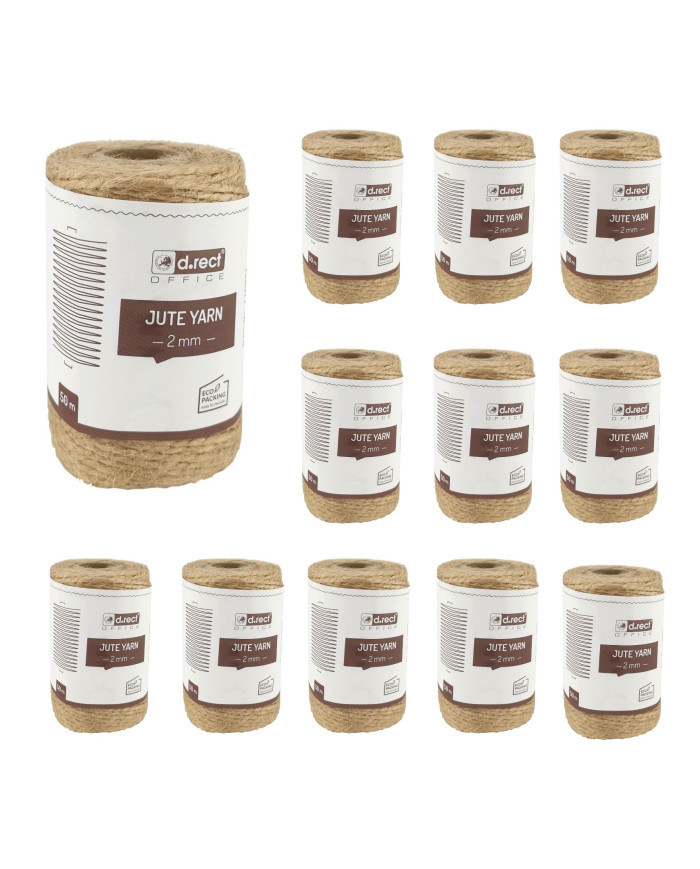 Sznurek jutowy 2mm 50m na szpuli - 12 sztuk