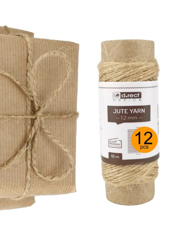 Sznurek jutowy 1,2 mm 10 m - 12 sztuk, naturalny sznurek