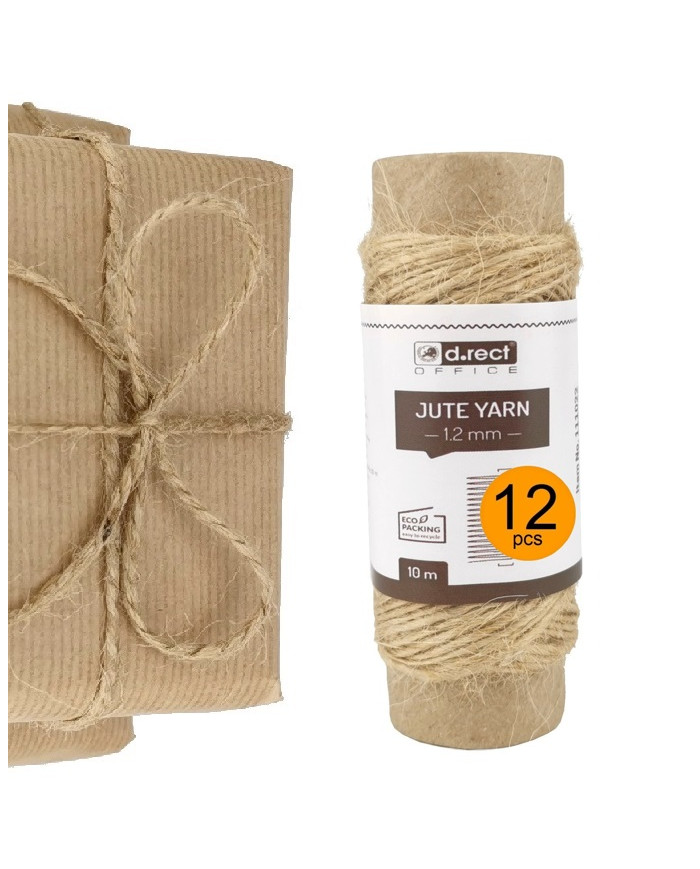 Sznurek jutowy 1,2 mm 10 m - 12 sztuk, naturalny sznurek