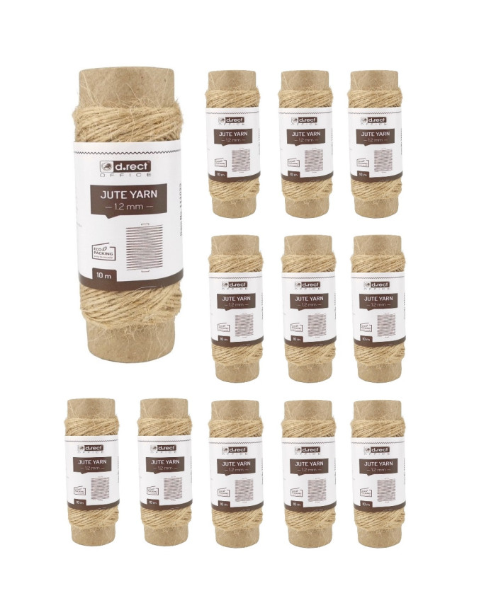 Sznurek jutowy 1,2 mm 10 m - 12 sztuk, naturalny sznurek