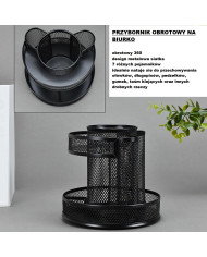 Przybornik na długopisy obrotowy metalowy - organizer biurkowy