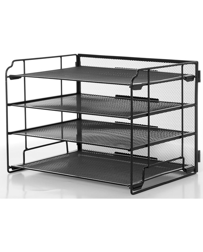 Organizer na biurko 4 półki metalowe na dokumenty