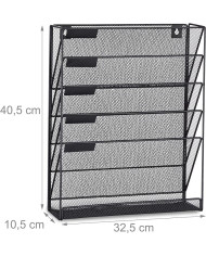 Półka naścienna metalowa 5 kieszeni organizer na dokumenty
