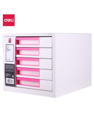 Szafka organizer Deli RIO 5 szuflad biało-różowa