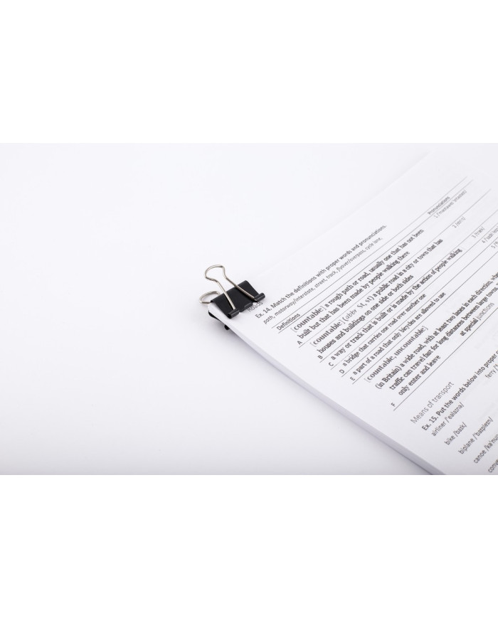 BINDER KLIP D.RECT 25mm 12 szt - klipsy biurowe czarne