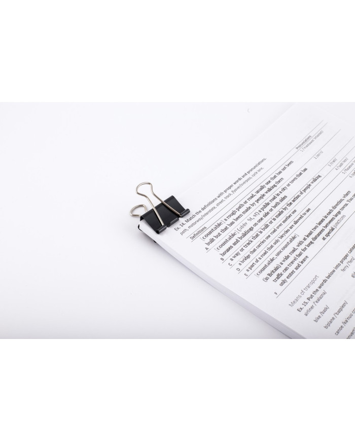 Binder klip D.RECT 32mm czarny 12 sztuk - biurowemax.pl