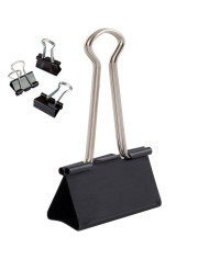 Binder klip D.RECT 51mm 12 sztuk - trwałe i czarne