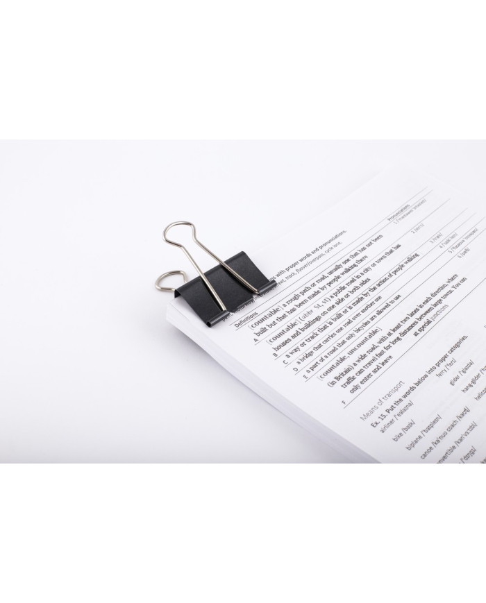 Binder klip D.RECT 51mm 12 sztuk - trwałe i czarne