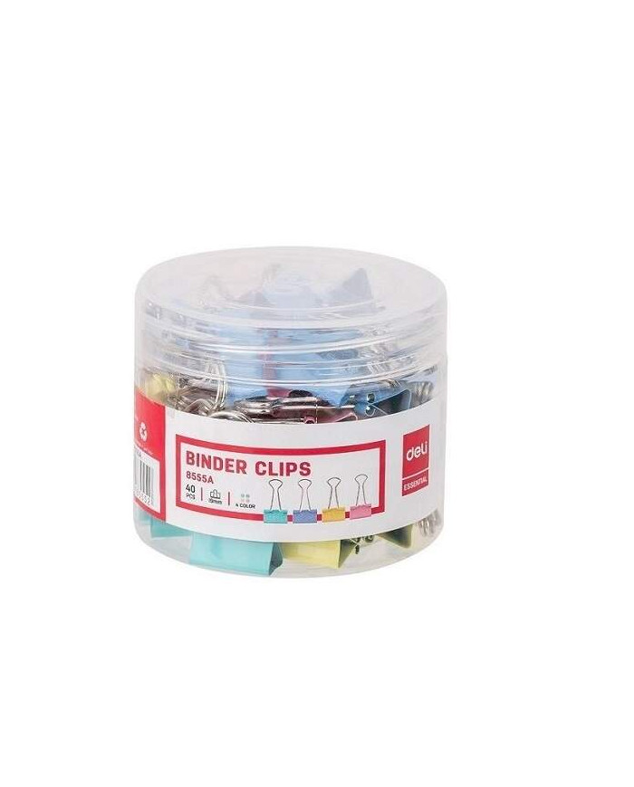 Klipy biurowe DELI 15 mm 40 sztuk mix kolorów
