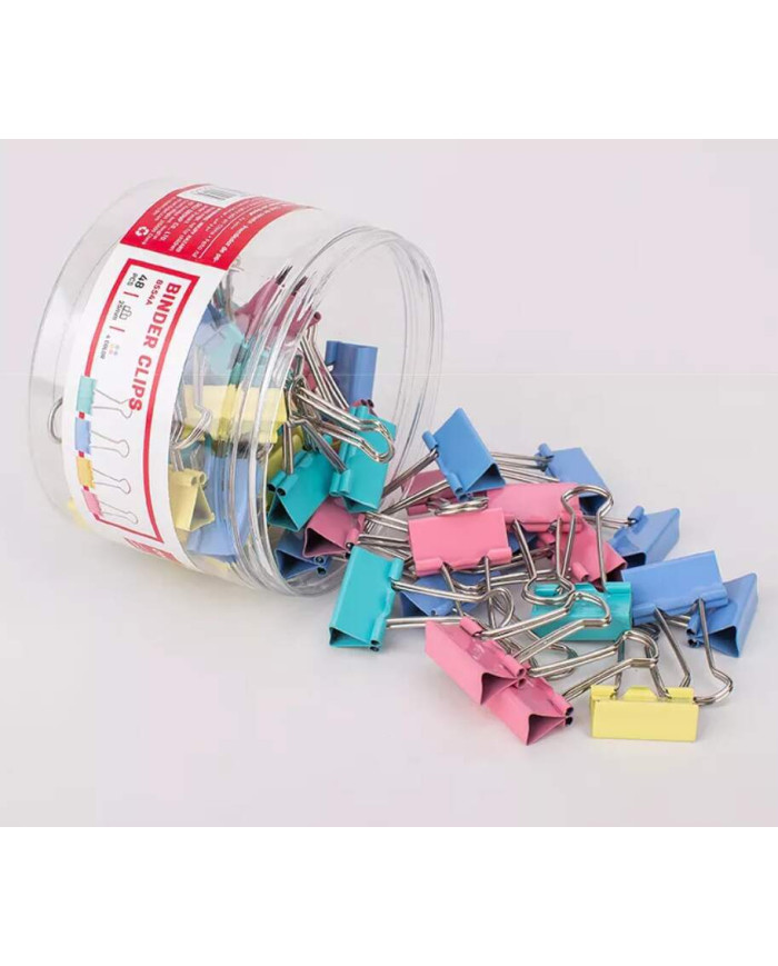 Klipy biurowe DELI 25mm 48 sztuk mix kolorów